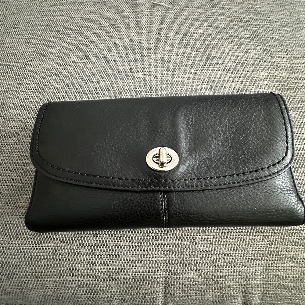 Coach Black Leather Clutch